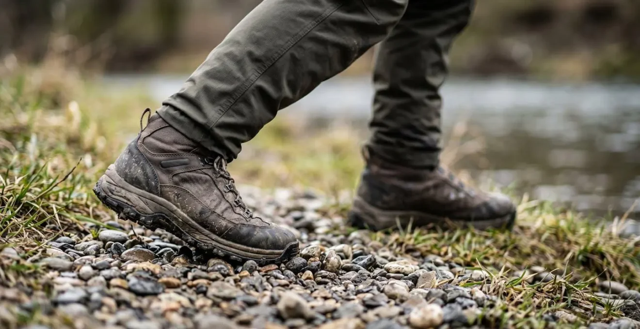 Démonstration de la posture correcte pour un lancer de pêche avec transfert de poids depuis le pied arrière