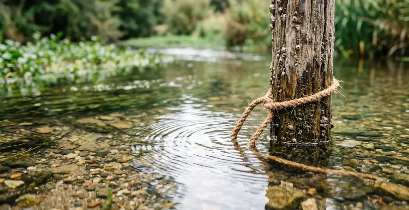 Panneau de signalisation de réserve de pêche installé en bord de cours d'eau français pour la protection d'une frayère