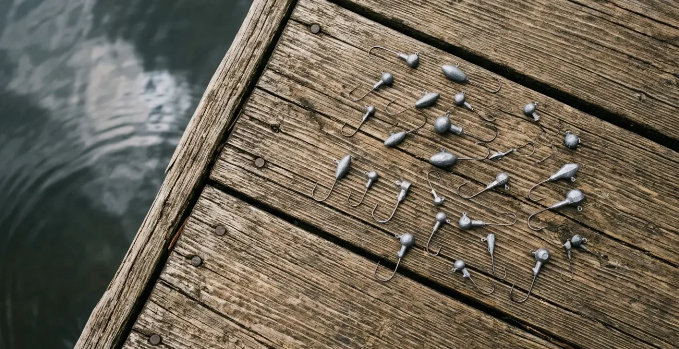 Sélection de têtes plombées de différentes formes pour la pêche aux leurres souples